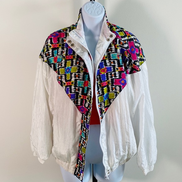 Vintage Colorful Print Windbreaker Jacket Size M - Picture 10 of 12